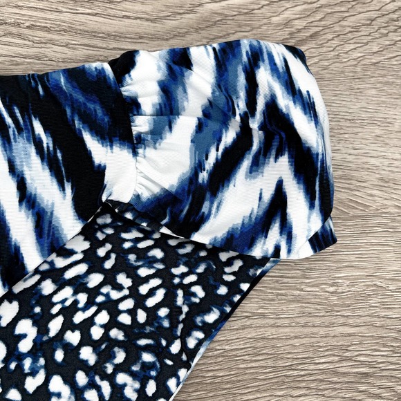 NWT - LA BLANCA Reversible Animal Instincts Shirred Swim Bottoms Blue - Size 16 - Picture 10 of 16
